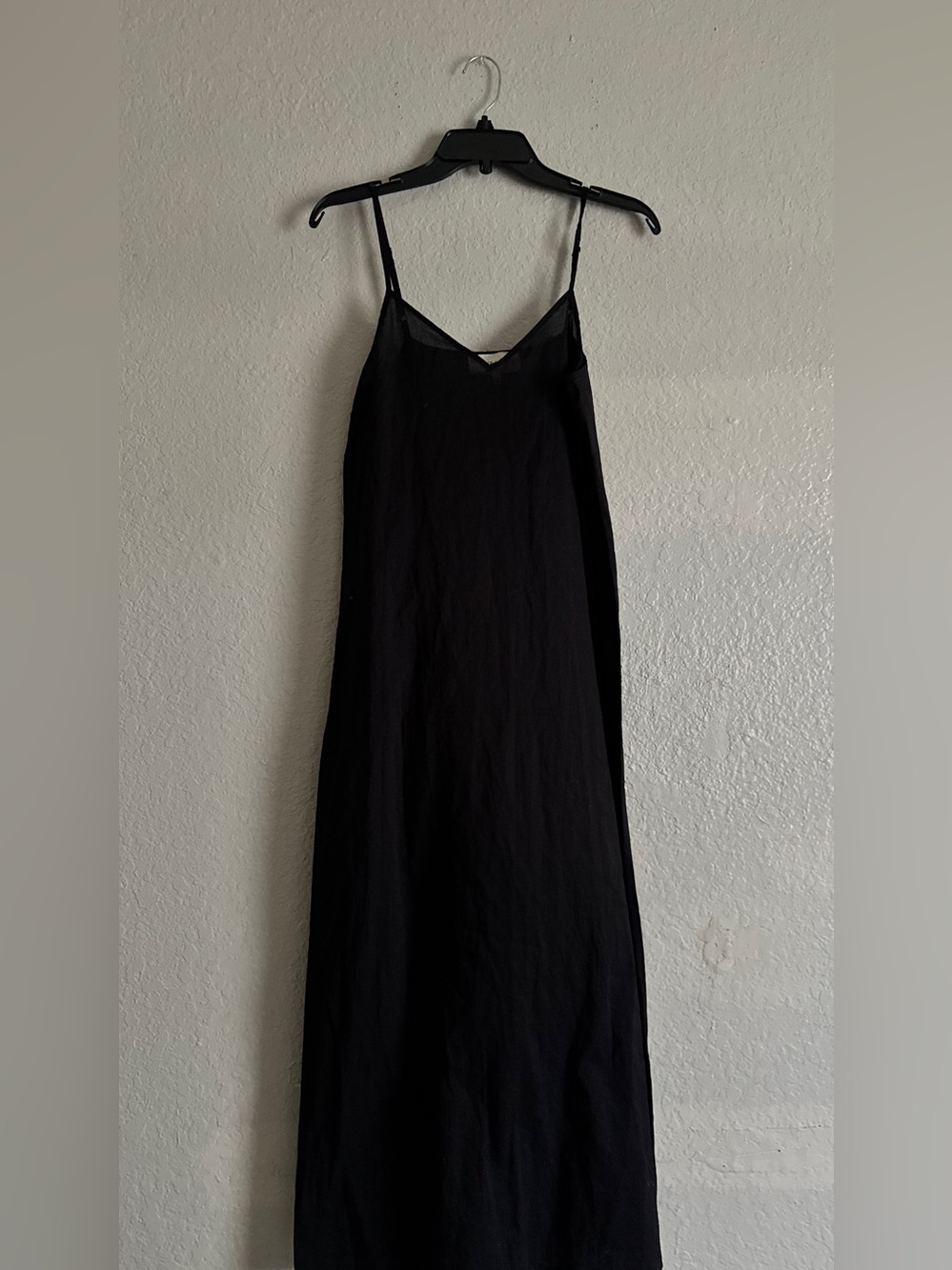 The GREAT. Black Cotton Slip Dress - Picture 2 of 4